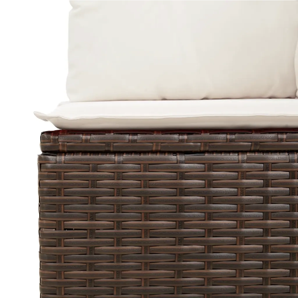Set Divani da Giardino 8 pz con Cuscini Marrone in Polyrattan 3268063