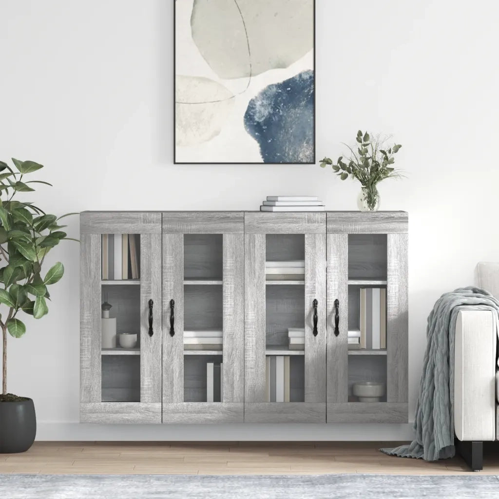 Armadietti a Parete 2 pz Grigio Sonoma in Legno Multistrato CFW3362044