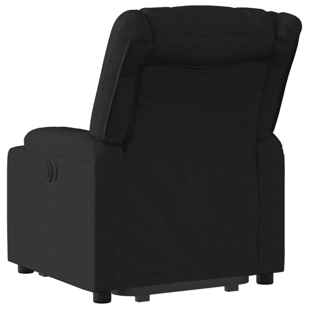 Poltrona Alzapersona Reclinabile Nera in Tessuto 3206575