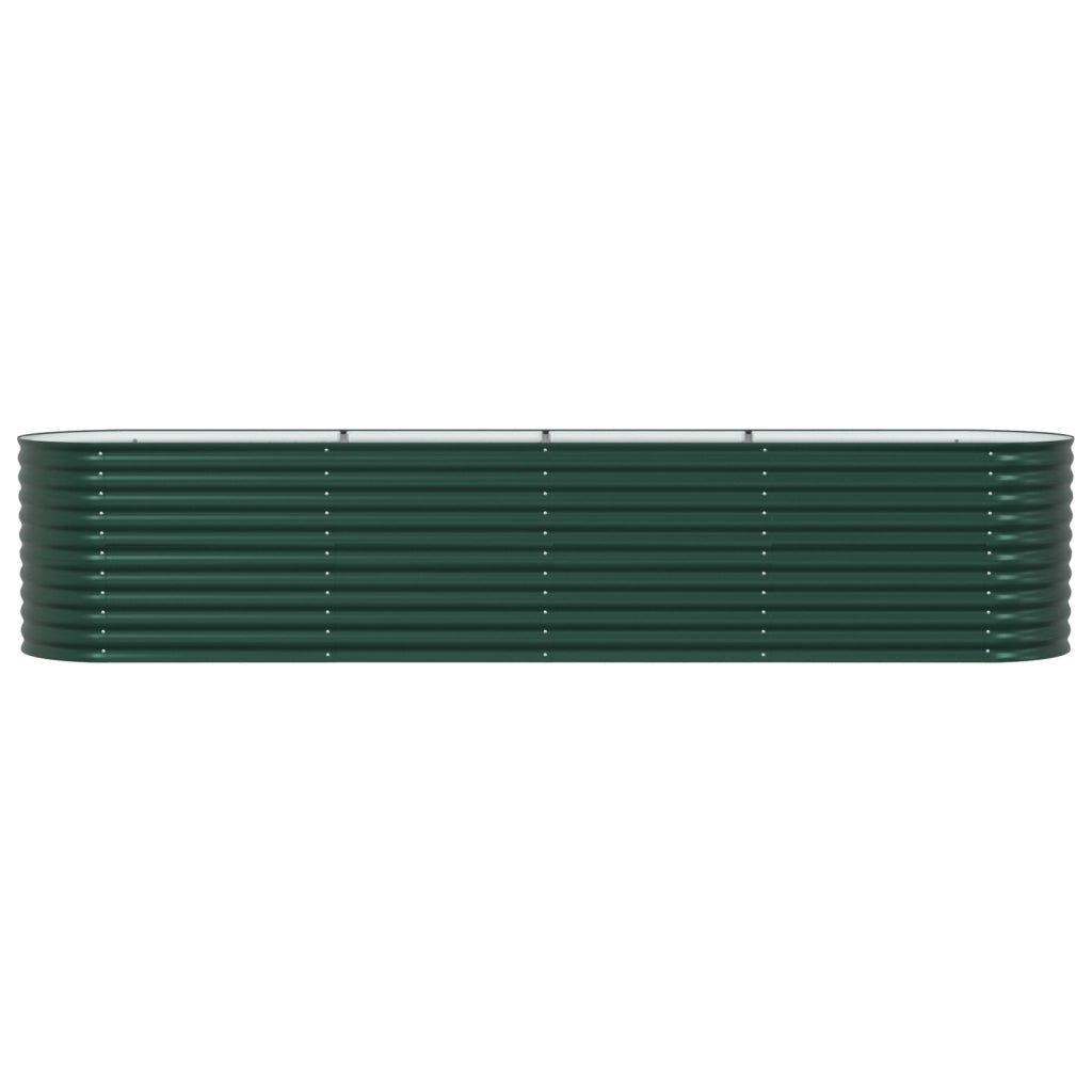Letto da Giardino Rialzato Verde 400x80x81 cm in Acciaio Zincato