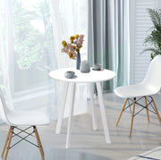 Tavolo rotondo da cucina ?72 x 75 cm in MDF bianco lucido con gambe in metallo