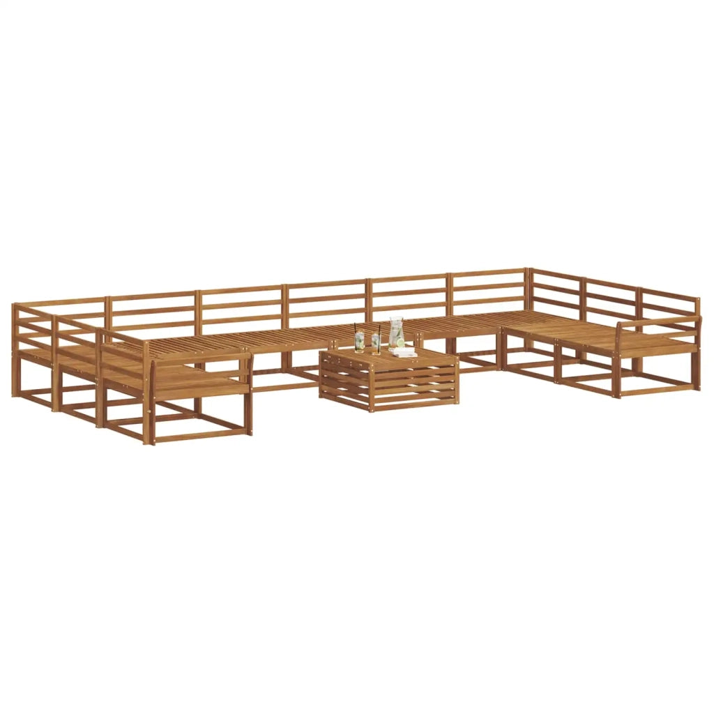 Set di divani da esterno 11 pcs Naturale