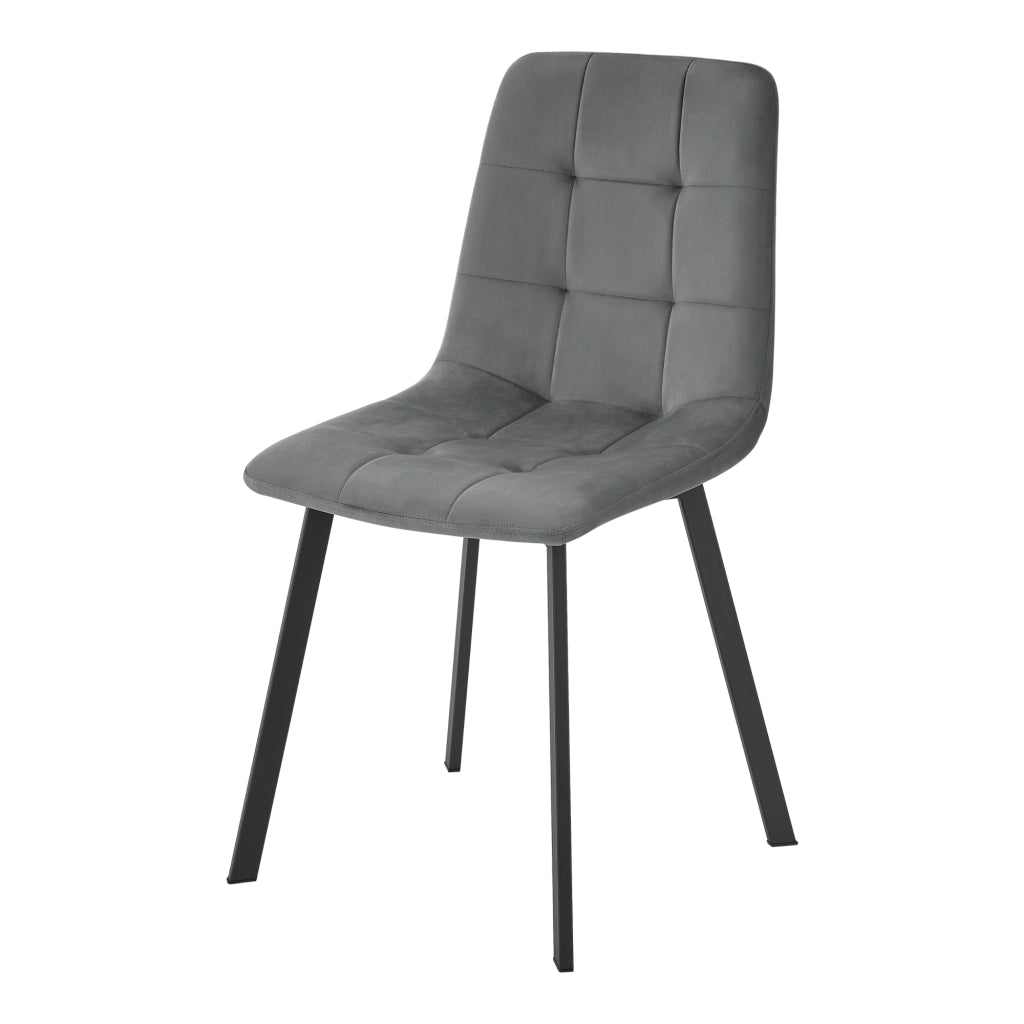 Set di 2 Sedie Lexnitz da Sala Pranzo Effetto Velluto - Grigio scuro [en.casa]