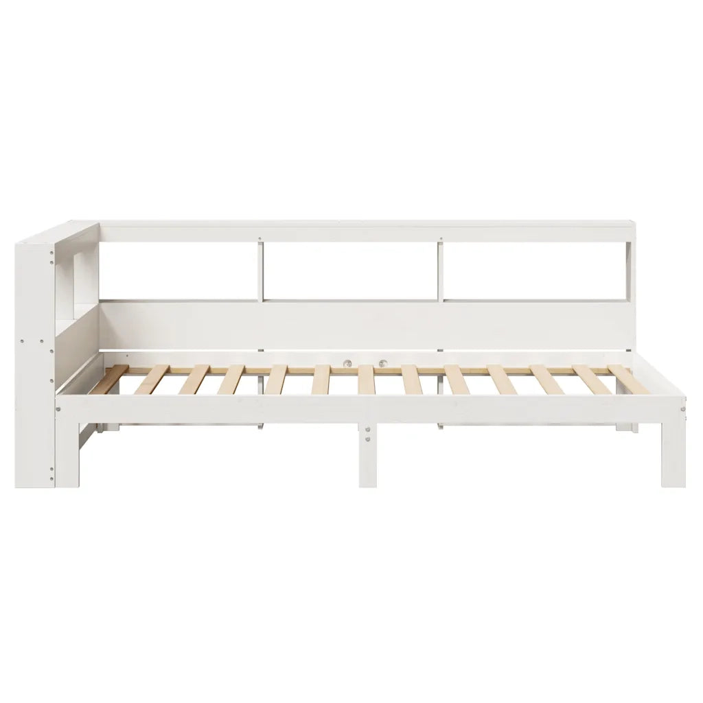 Letto con Libreria senza Materasso-Struttura Letto con contenitore 75x190 cm in Legno Pino 233718
