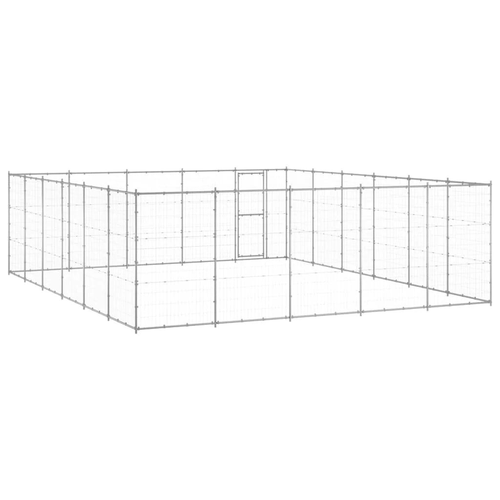 Cuccia da esterno gabbia recinto per animali box per cani da esterno in acciaio zincato 36,3 m² 02_0000421