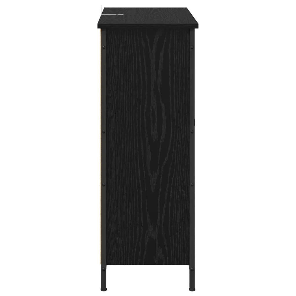Credenza-Buffet-Armadio da cucina Rovere Nero 70 x 30 x 80 cm Legno multistrato 200136