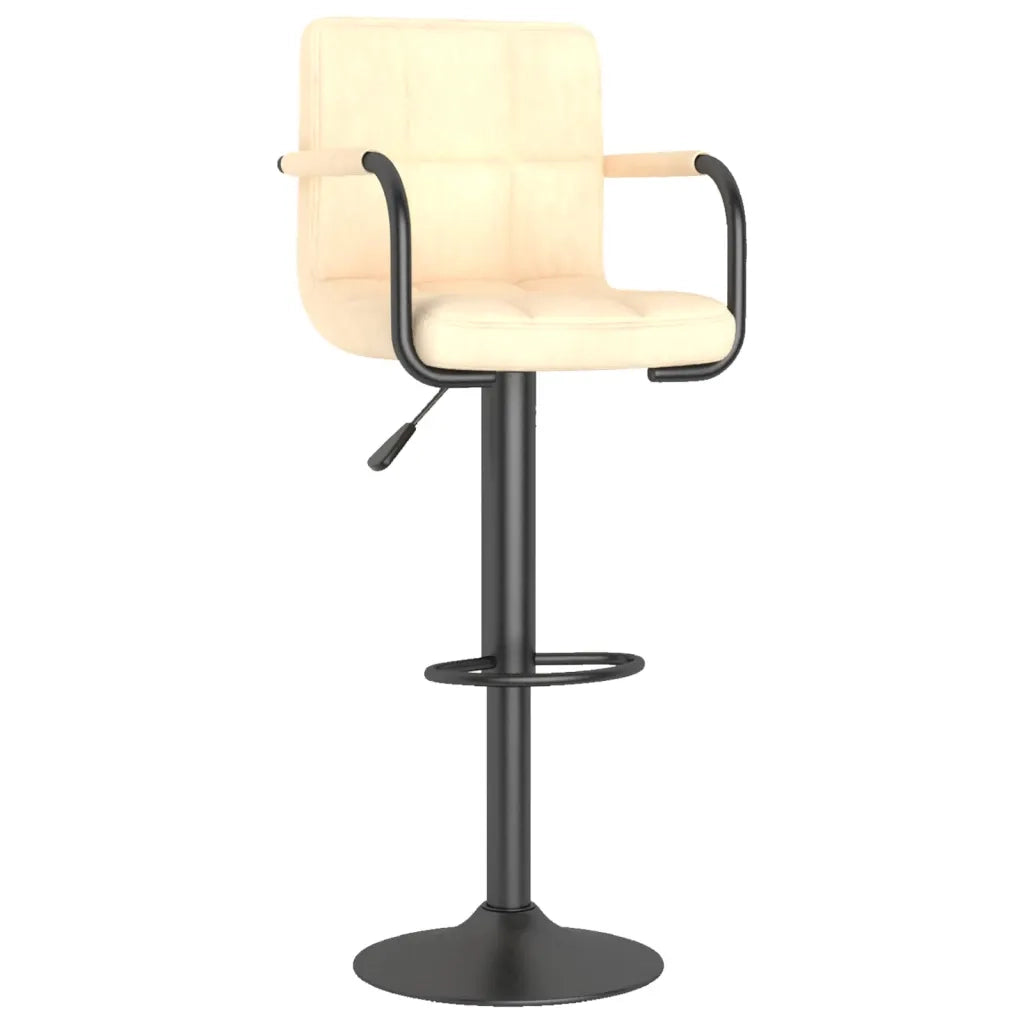 Sgabelli da Bar 2 pz Crema in Velluto 334658