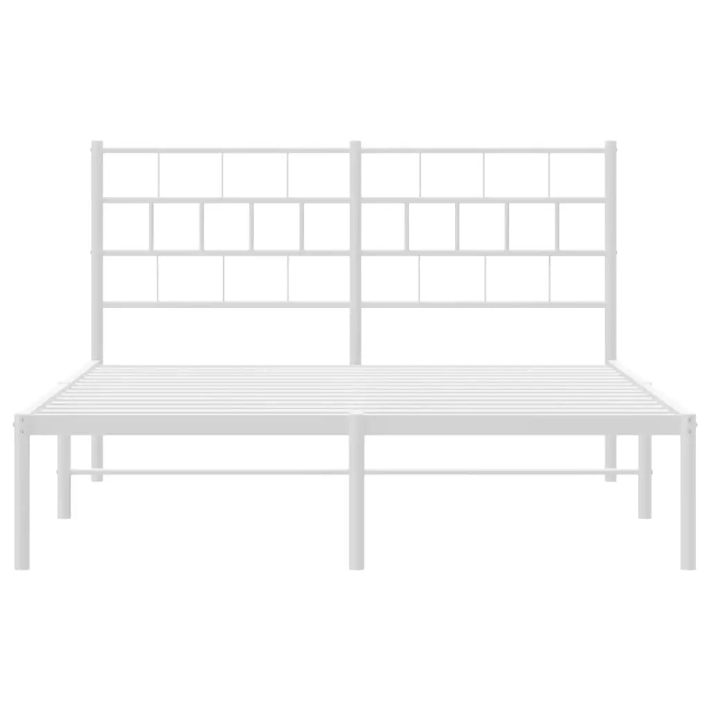 Giroletto con Testiera Metallo Bianco 140x200 cm