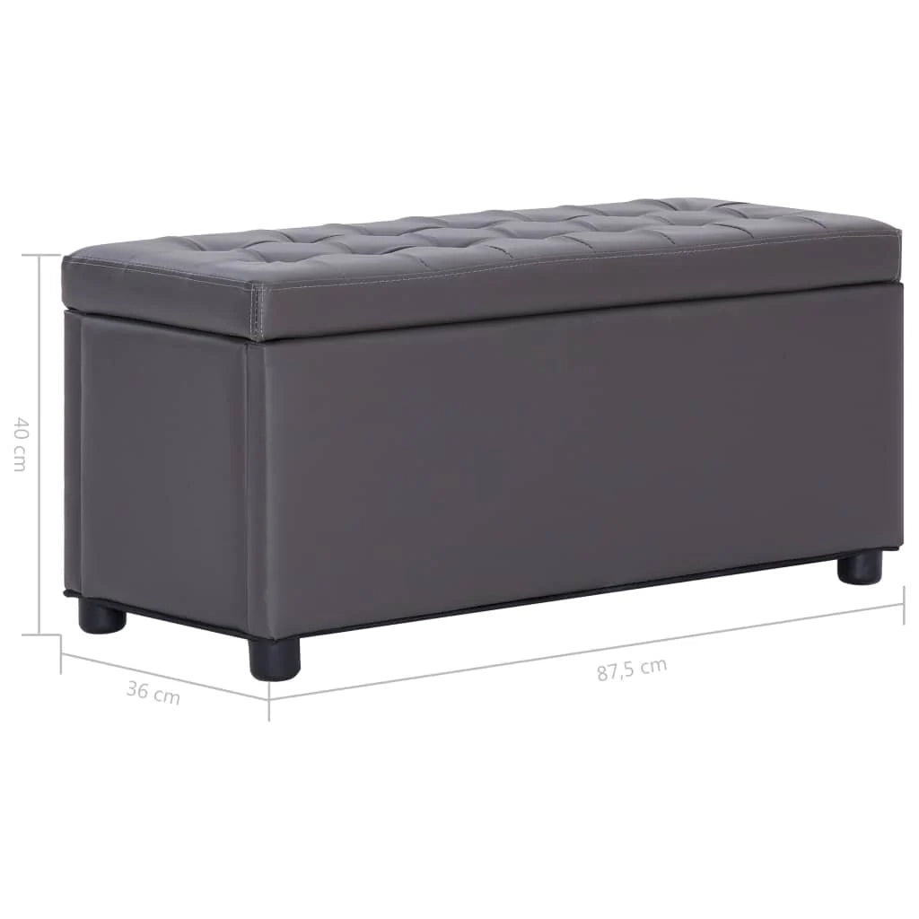 Pouf/panca contenitore 87,5 cm grigio similpelle 02_0010826