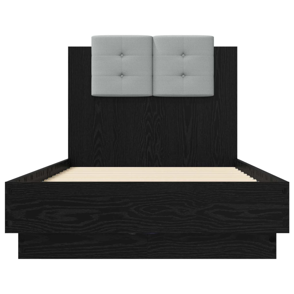 Letto con LED Rovere Nero 80 x 200 cm Legno ingegnerizzato 3429667