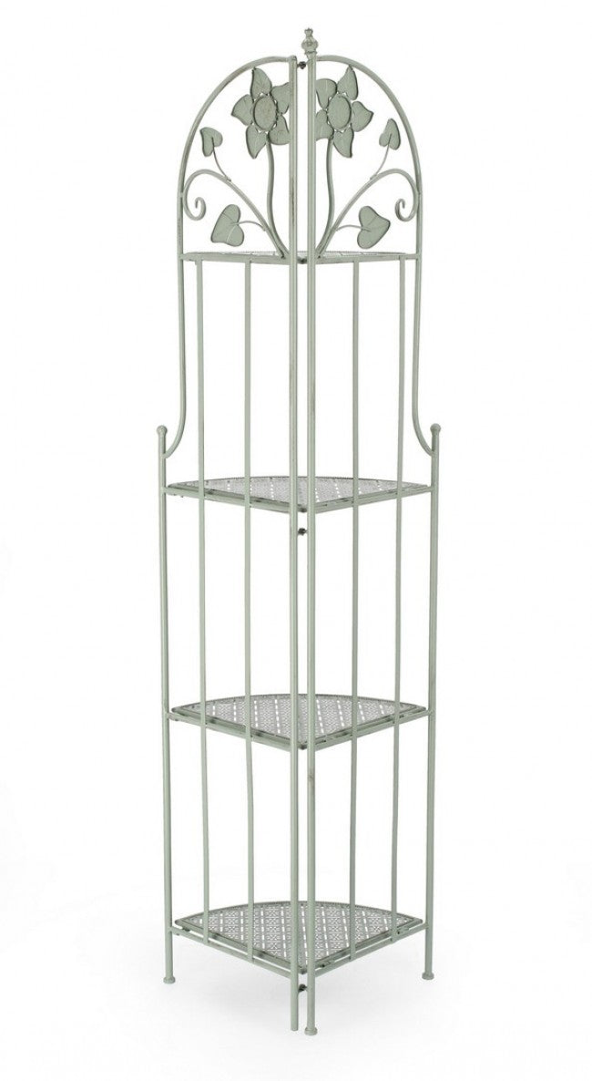 Scaffale Angolare 48x35x165,5 cm Harriet in Acciaio Salvia