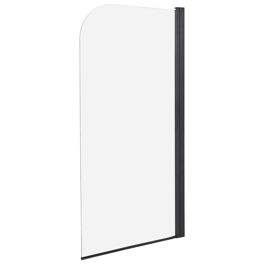 Schermo Doccia Vasca Vetro Temperato Nero con Alluminio 140 x 80 cm Regolabile Minimalista
