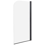 Schermo Doccia Vasca Vetro Temperato Nero con Alluminio 140 x 80 cm Regolabile Minimalista