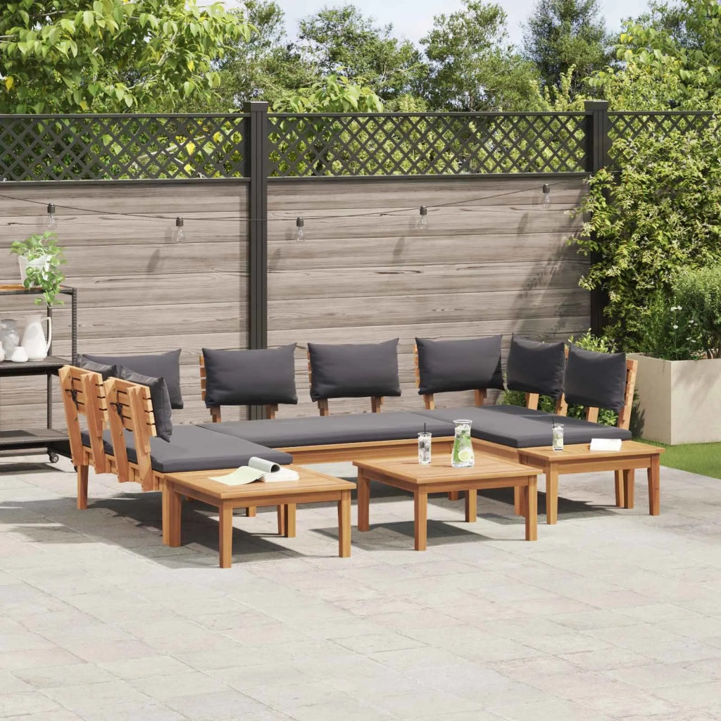 Set Divano da Giardino 4 pcs Marrone e Grigio 3356877