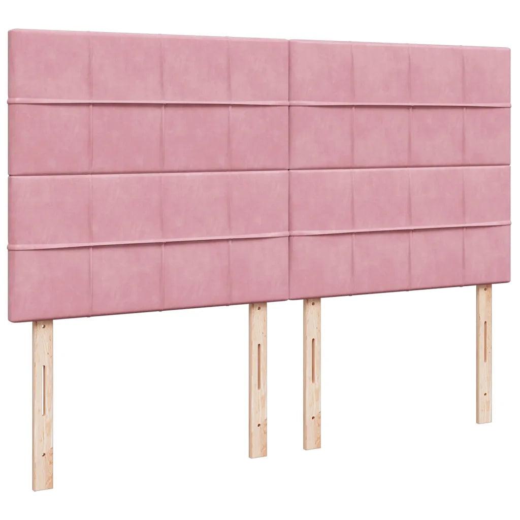 Giroletto a Molle con Materasso Rosa 180x200 cm in Velluto 3294711