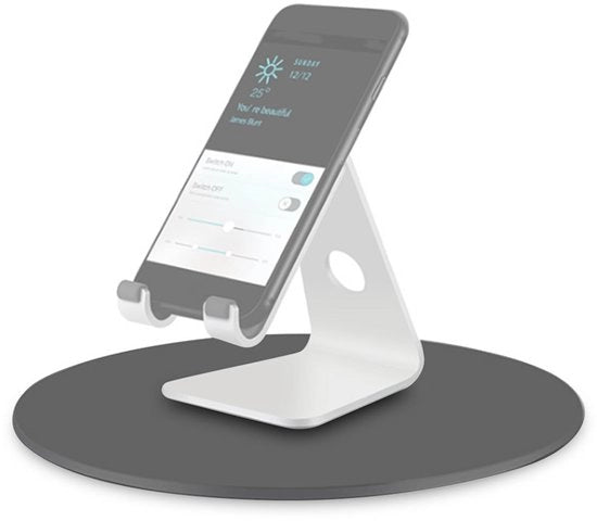 Sostegno Monitor 360 Gradi di Rotazione - Piede Girevole - Lega di Alluminio - Antiscivolo - Duraturo - Base Progettata per Equilibrio - Sostegno per Monitor