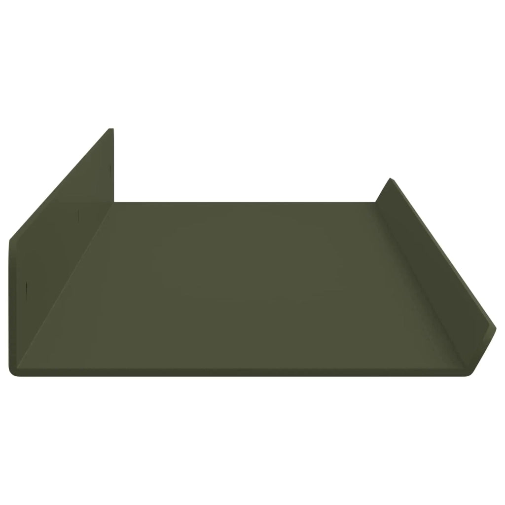4 pz Mensola | Ripiano | Scaffale sospesa Verde oliva 80 x 9 x 2,5 cm Acciaio