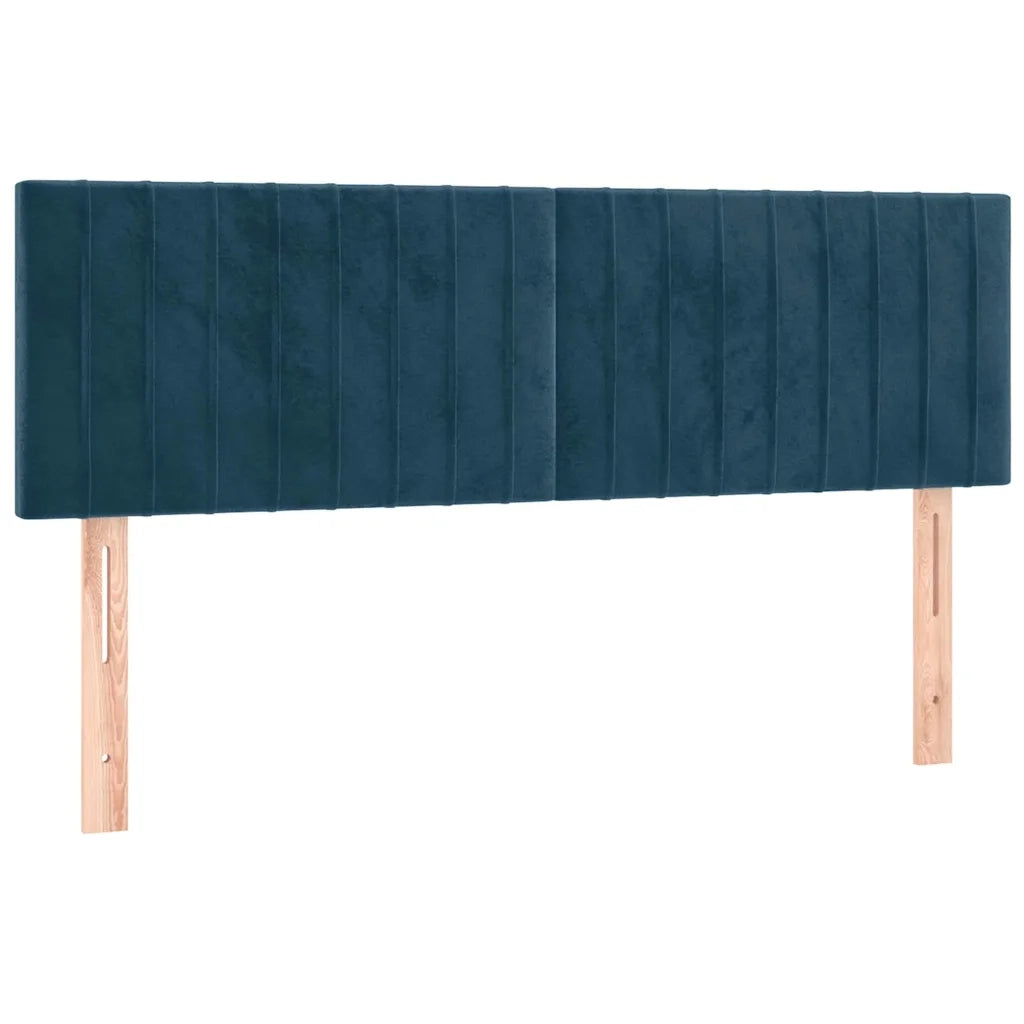 Testiera a LED Blu Scuro 144x5x78/88 cm in Velluto