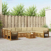 Set divano sezionale con cuscino 11 pcs Naturale e Beige 3375613