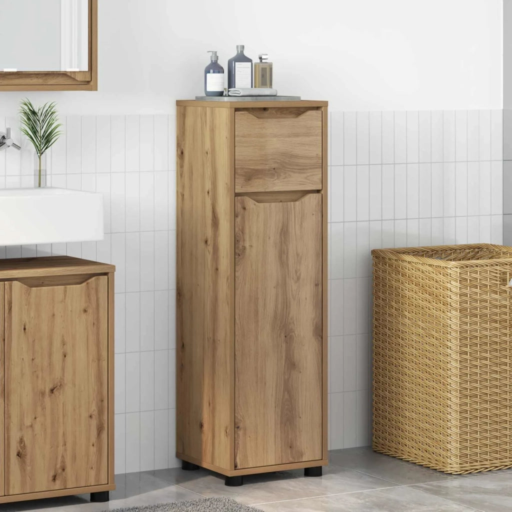 Mobile da Bagno con porta Rovere artigianale 30,5 x 30 x 101 cm 888746