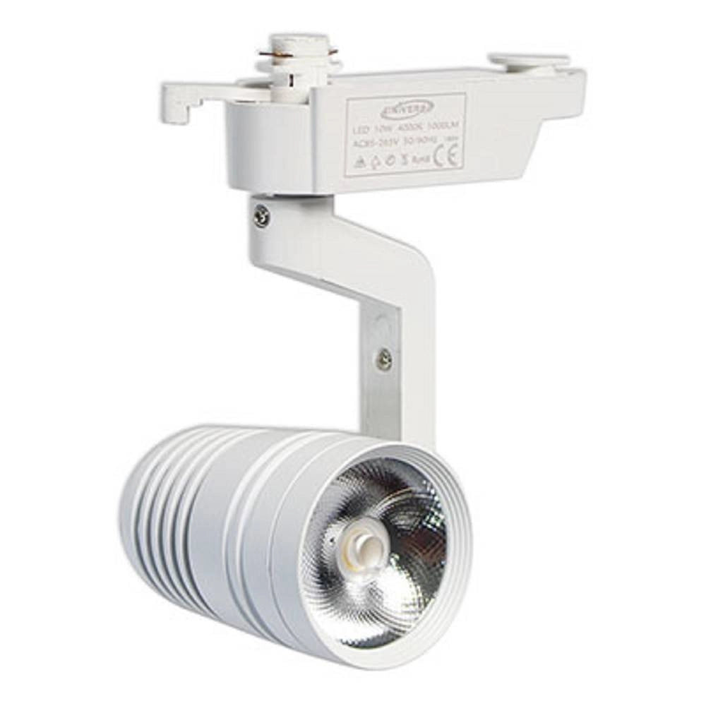 Trade Shop - Faretto Binario Led Cob 10 Watt Bianco Per Staffa Luce Naturale Fredda F-10w8a -