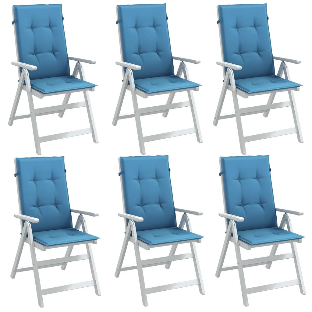 Cuscini Sedia Schiena Alta 6 Blu MÃ©lange 120x50x4 Tessuto