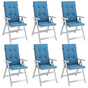 Cuscini Sedia Schiena Alta 6 Blu MÃ©lange 120x50x4 Tessuto