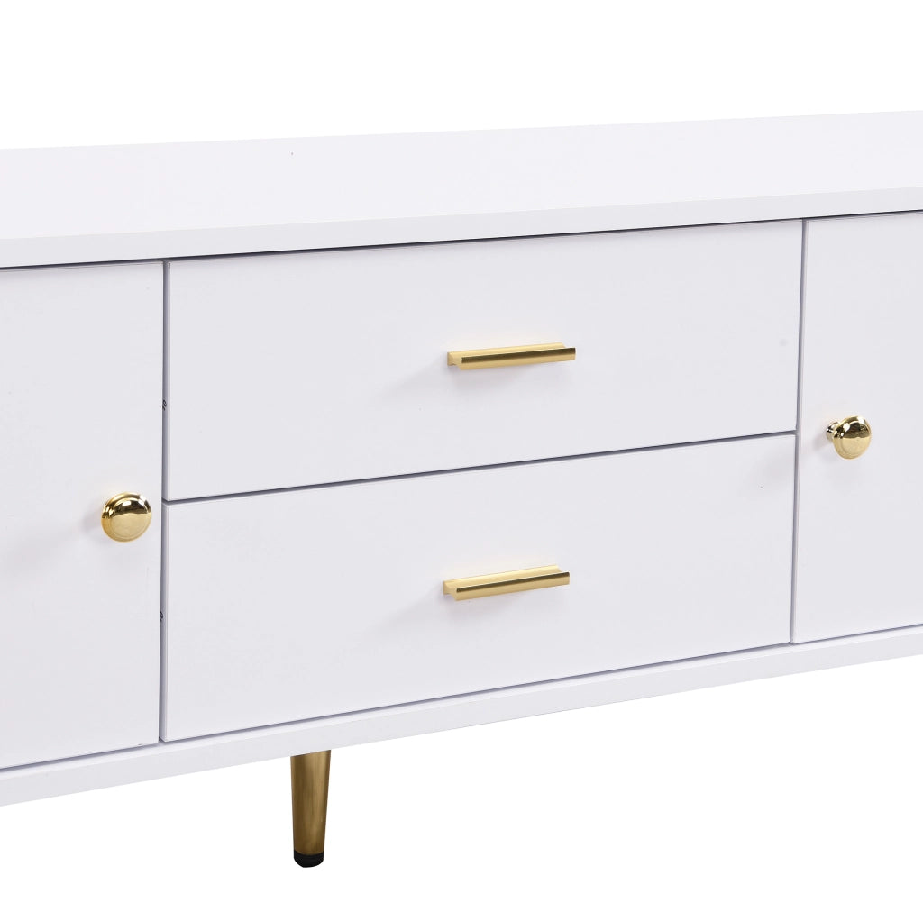 Mobile TV moderno bianco in MDF con 2 cassetti e 2 ante