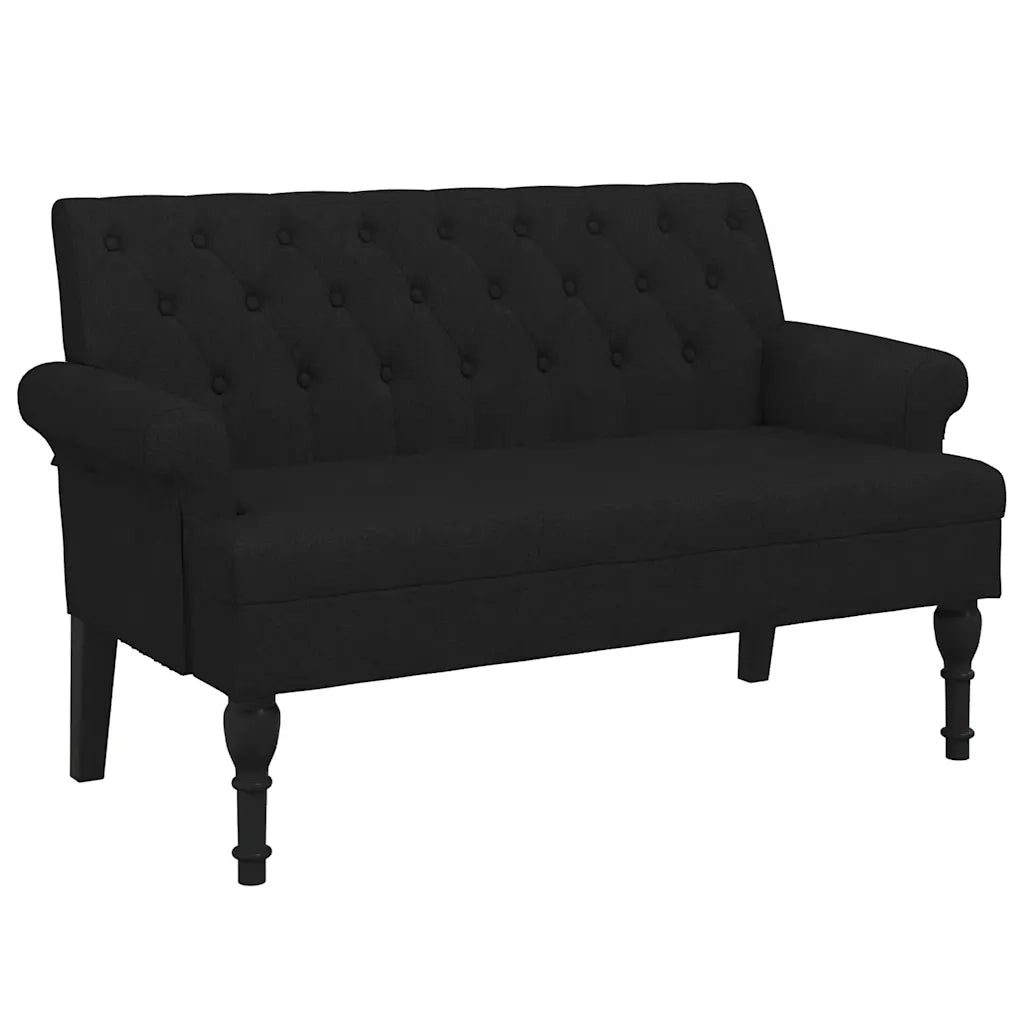 Panca con schienale nera 120x62x75,5 cm in tessuto 372122