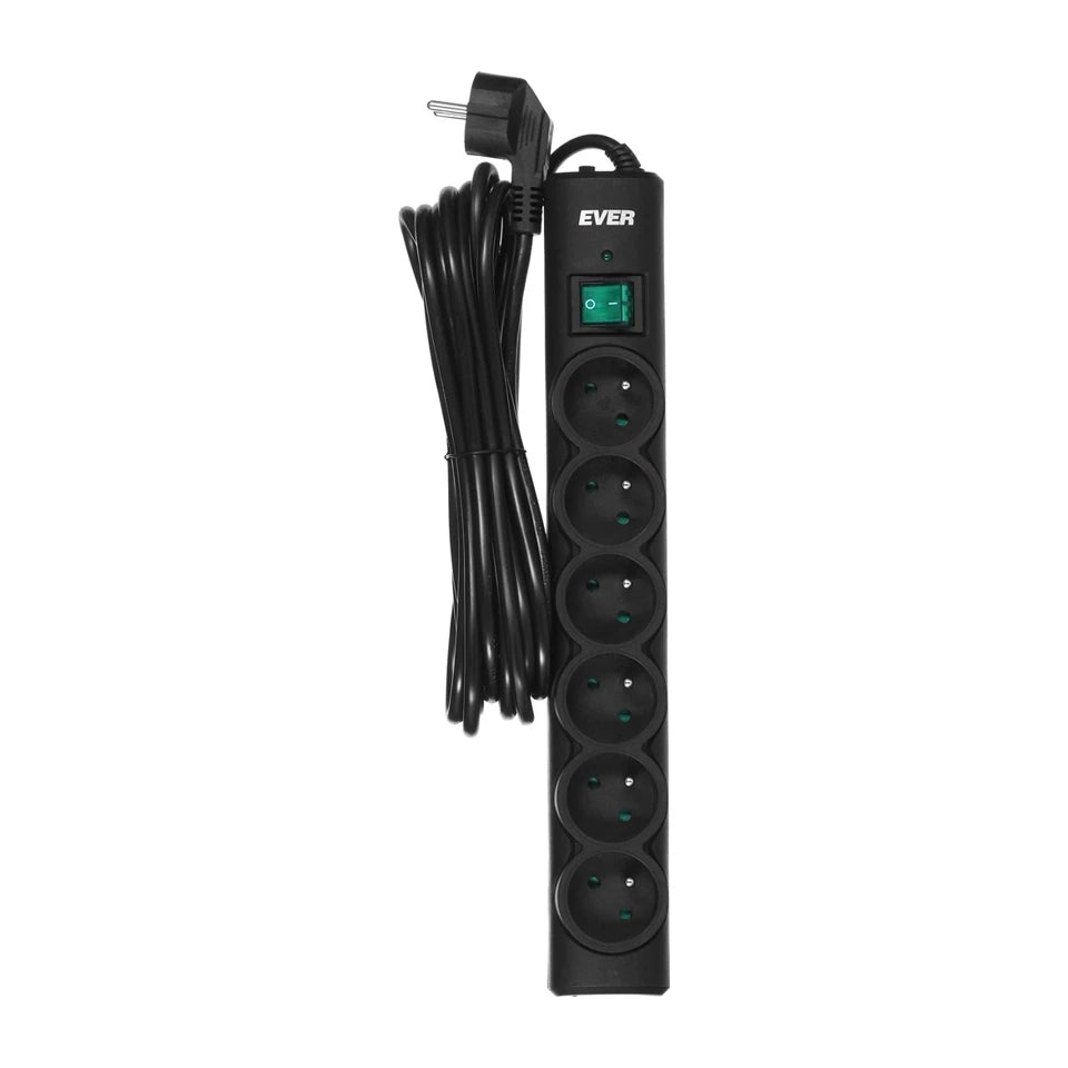 Ever Optima 5m Nero 6 prese AC 250 V