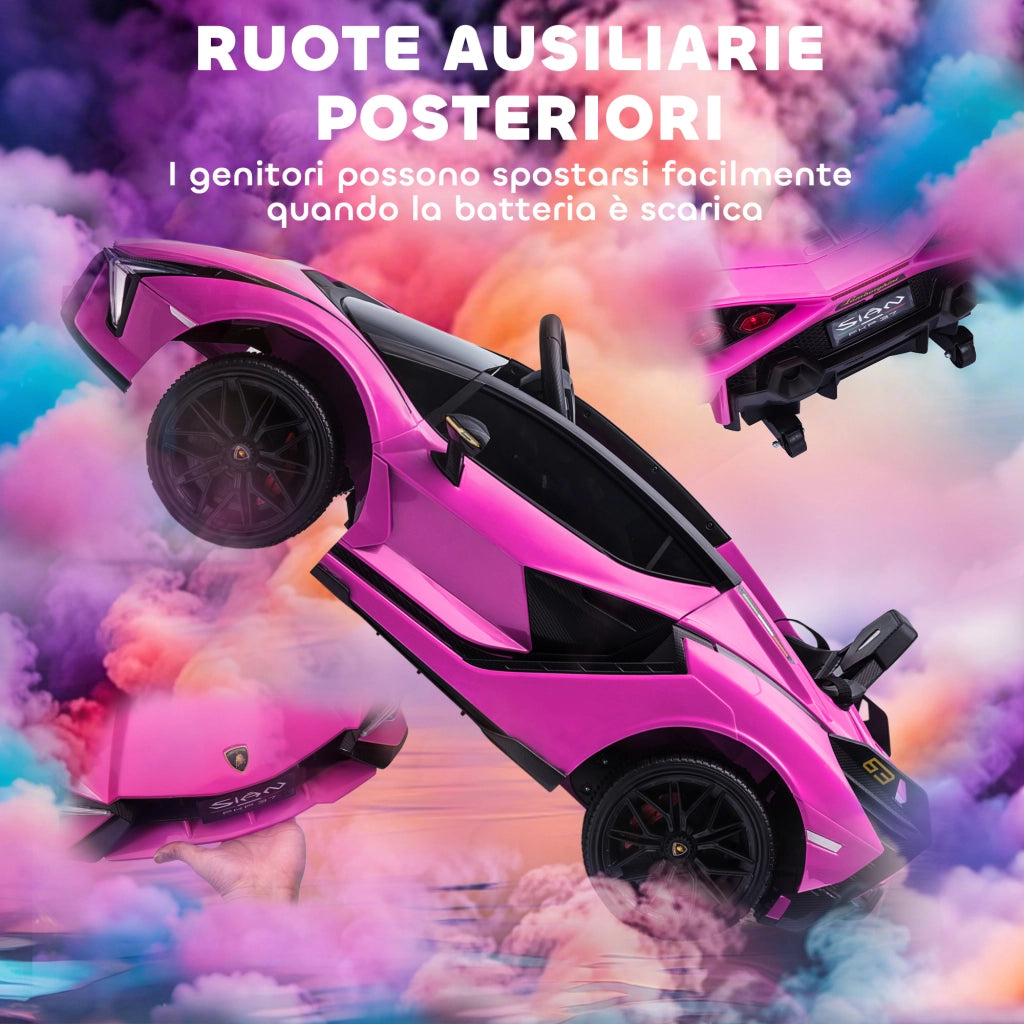 Macchina Elettrica per Bambini Lamborghini 12V ¨C zephmum ¨C Rosa con Telecomando