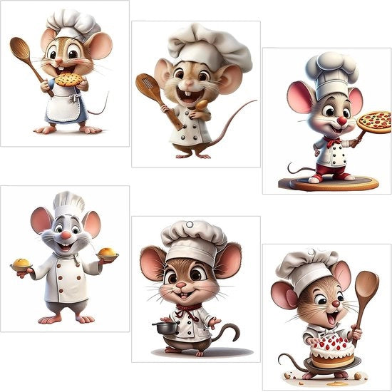 Decorazione per Parete con Motivi Animali - 6 Diverse Immagini - Sticker per Parete in PVC Selfadesivo - Ecologico e Rimovibile