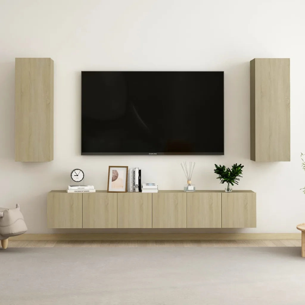 Set di Mobili TV 5 pz-Set di 5 Credenza per TV Rovere Sonoma in Legno Multistrato 392868