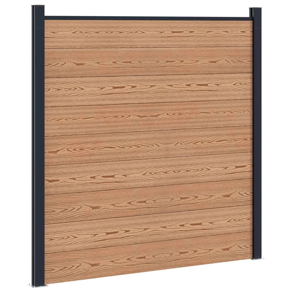 Pannello di Recinzione 7 pcs WPC e Alluminio Marrone