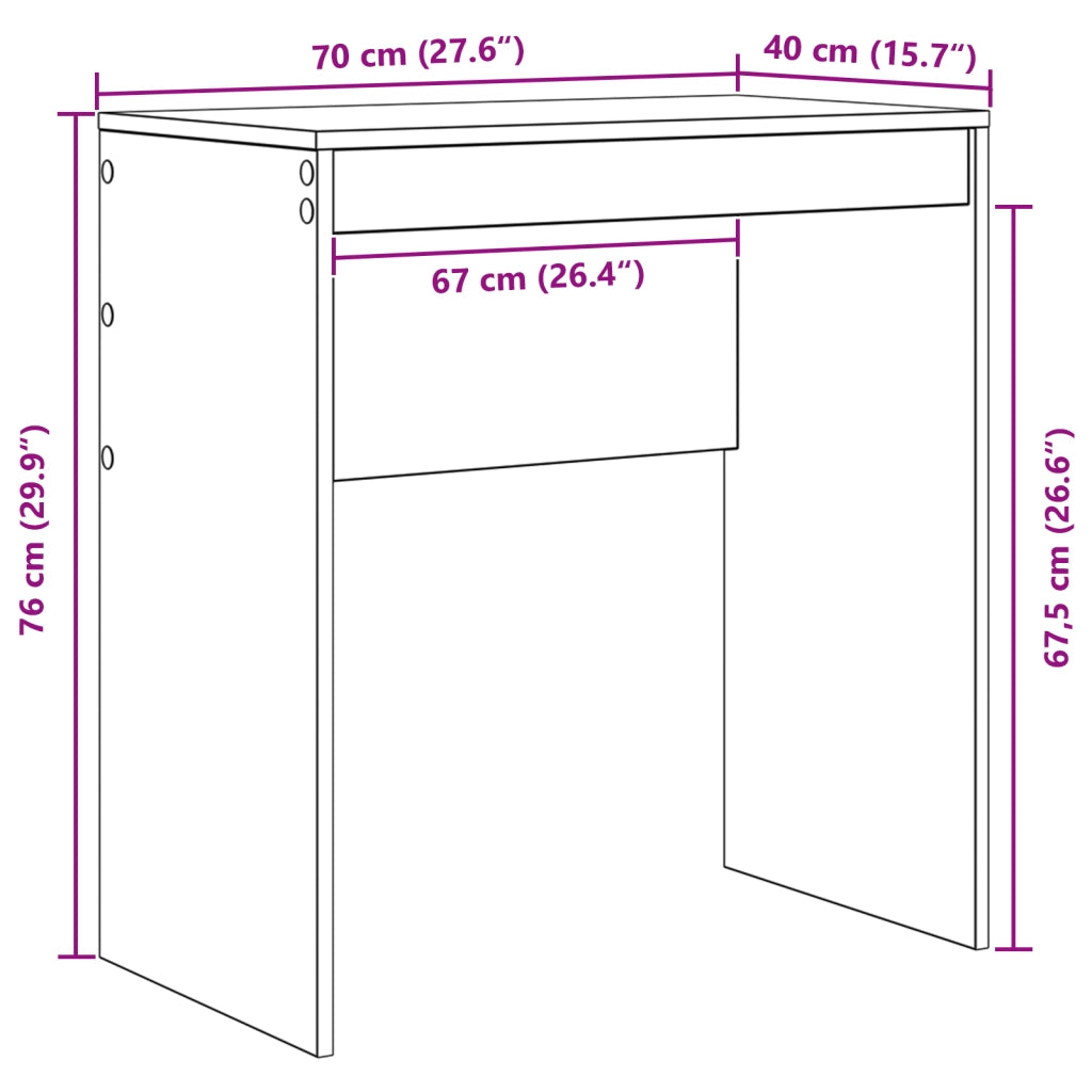 Scrivania Bianca Legno ingegnerizzato 70 x 40 x 76 cm Semplice