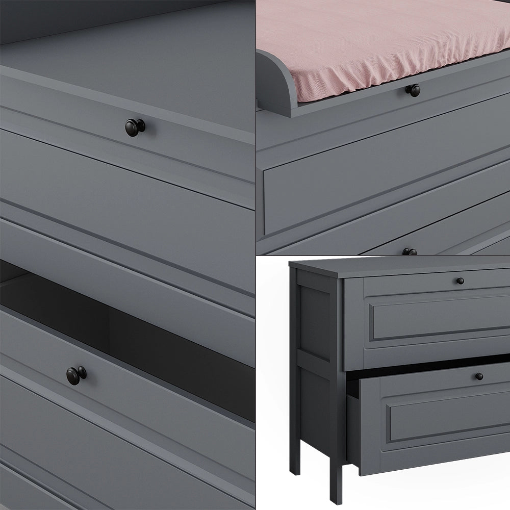 Vitalispa Fasciatoio Grigio 108 x 98 cm con 2 cassetti