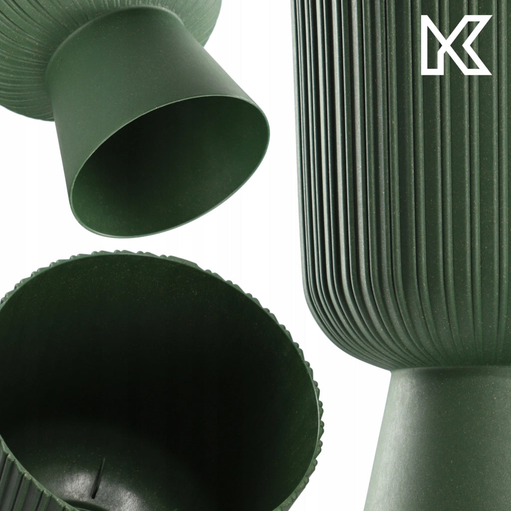 Vaso da fiori KADAX, vaso da fiori da giardino, copertura in plastica, 18 cm, supporto per fiori, verde
