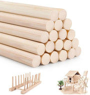 Stecchi in legno per artigianato - 20 pezzi - Ø 8 mm - 30 cm