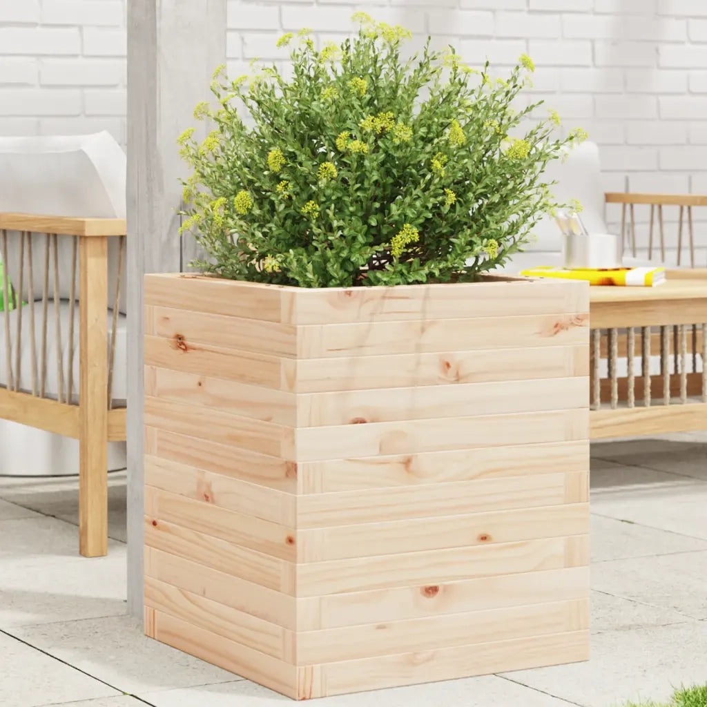 Fioriera da Giardino-Vaso da Esterno 40x40x46 cm in Legno Massello di Pino