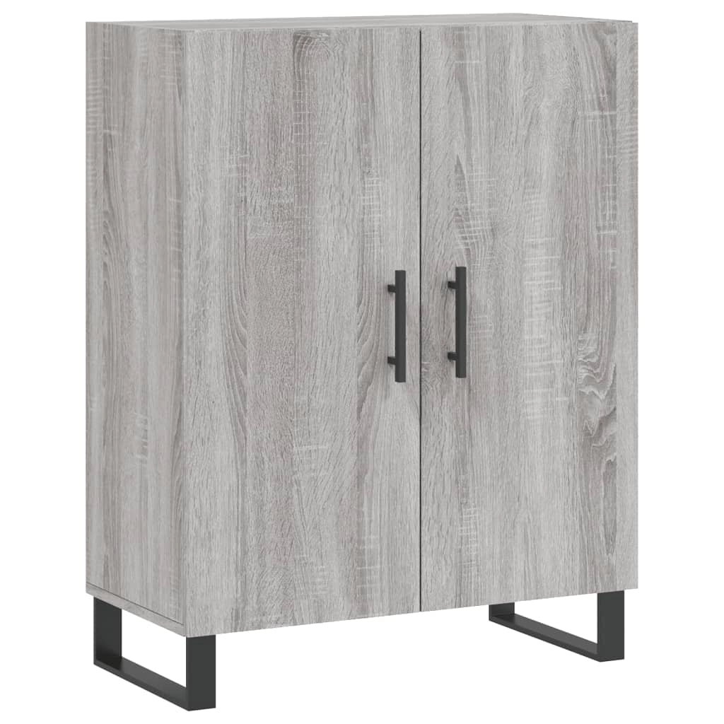 Buffet credenza cassettiera armadio mobile contenitore organizer cucina soggiorno salotto rovere Sonoma alto 69,5 x 34 x 180 cm legno ingegnerizzato grigio 02_0035608