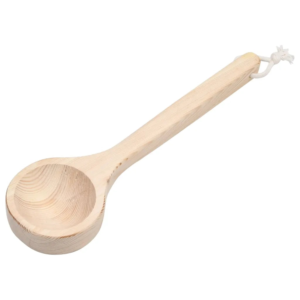Set Secchiello e Mestolo da Sauna in Legno Massello di Pino CFW9316406