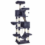 Scivolo per Bambini - 206cm Alto - 13 Scivoli - 1 Discesa - 2 Piattaforme - 2 Grotte - Maniglia - Corda di Sospensione - Grigio