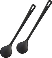 Set di spatole e cucchiai per cucinare e roderizzare, resistente al calore, colore nero