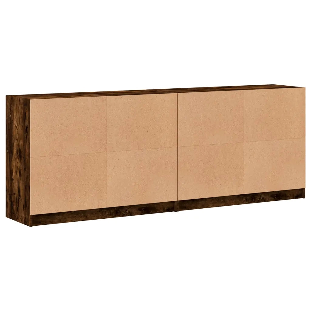 Libreria con Ante Rovere Fumo 204x37x75 cm in Legno Multistrato 3206535