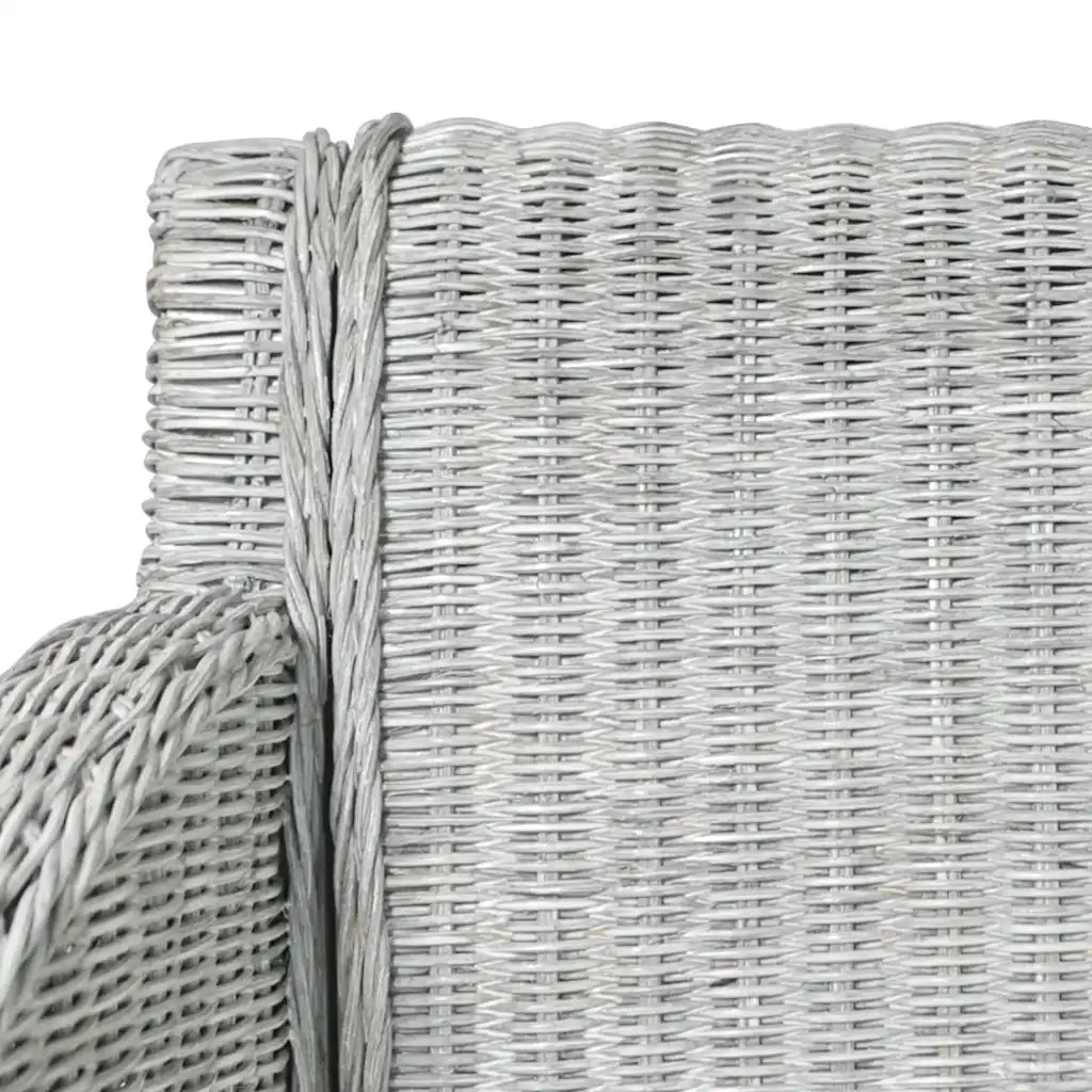 Sedie da Pranzo con Cuscini 2 pz Grigi in Rattan Naturale 325488