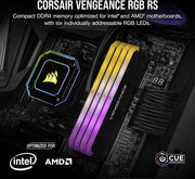 Memoria di Sostituzione RGB RS 16 GB DDR4 3600MHz C18 - 1x16 GB - Illuminazione RGB Dinamica - Serie Intel & AMD 300/400/500 - Nero