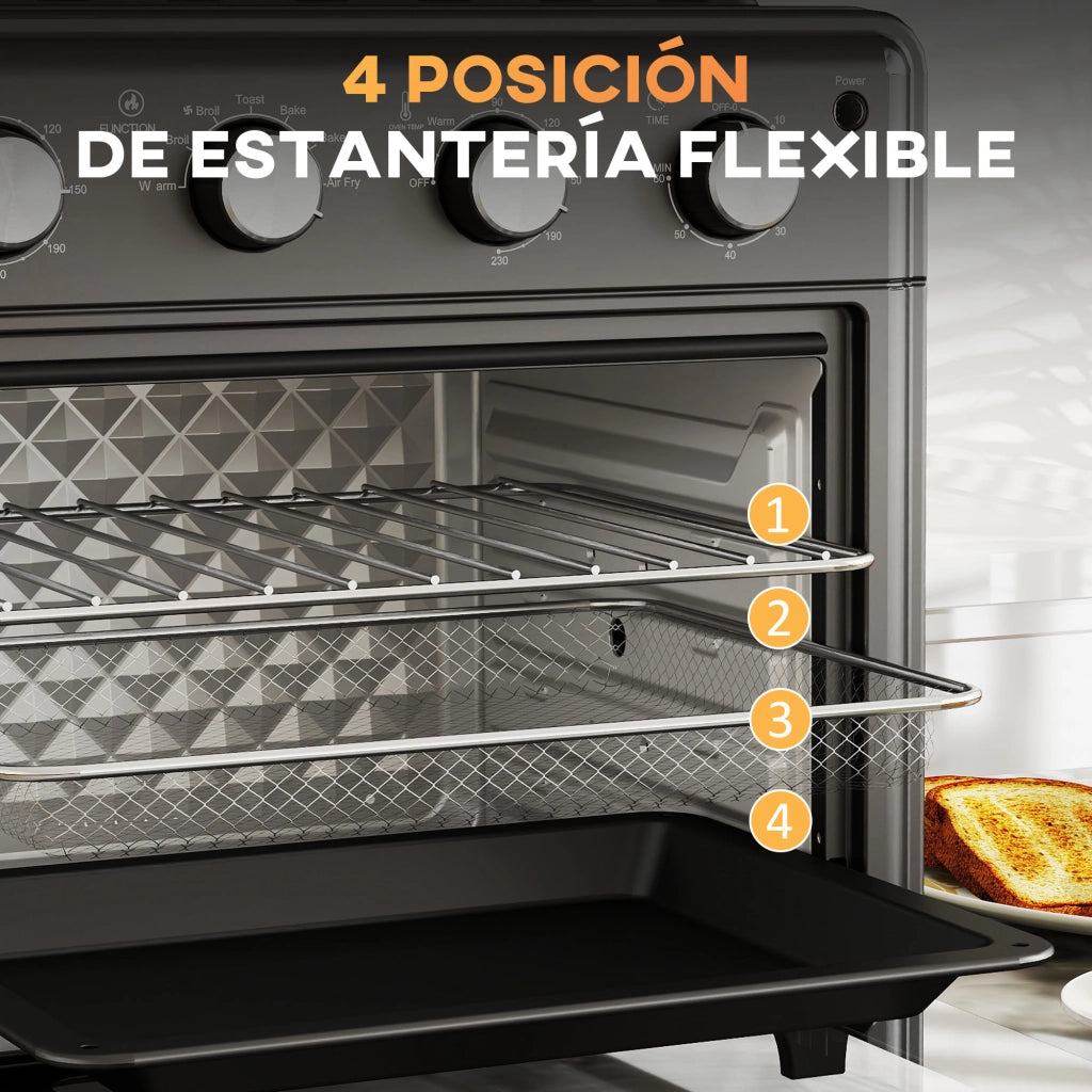 Tavolino per forno elettrico da 30L 1600W ¨C Zephmum ¨C Nero 43x39x39 cm