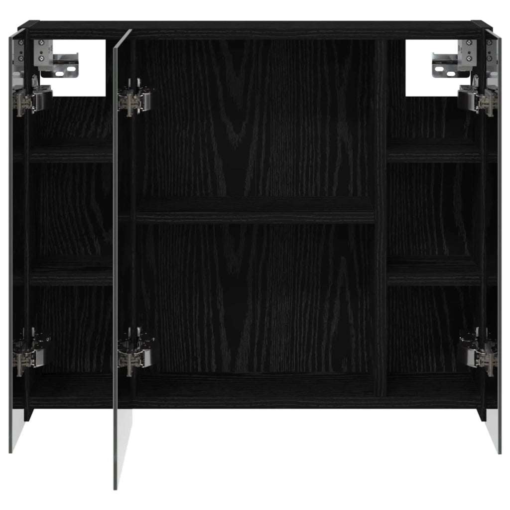 Mobiletto per specchio da bagno Rovere Nero 60 x 14,5 x 50 cm