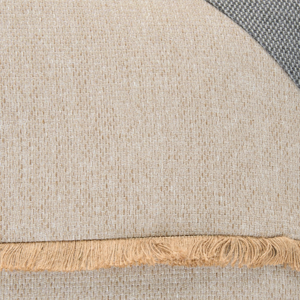 Set di 2 cuscini da esterno beige in poliestere per giardino con bordo sfrangiato in stile moderno
