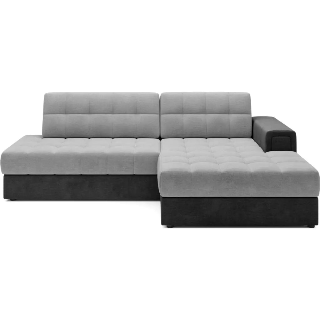 Divano angolare convertibile CUBITO grigio e nero 240 cm con contenitore e letto